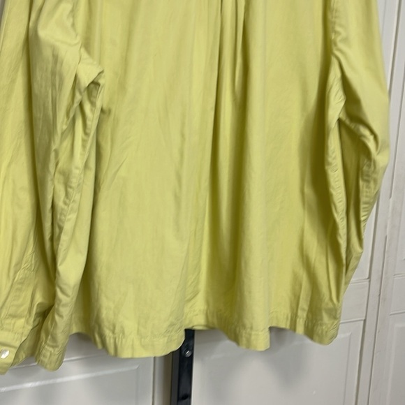J.Jill Women's Classic Pleated Button Down Shirt Plus Sz XL Chartreuse Yellow - Picture 8 of 12